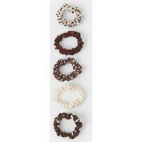 Accessorize Polka Dot Skinny Scrunchie Set 5 Pack