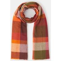 Accessorize Orange Cady Checked Blanket Scarf