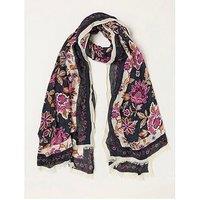 Fatface Vintage Floral Lightweight Scarf - Navy
