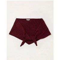 Fatface Knitted Triangle Scarf - Burgundy