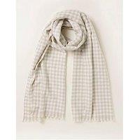 Fatface Gingham Scarf - Ivory