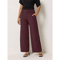 Pixiegirl Petite Button Wide Leg Trouser - Red