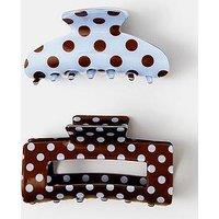 Accessorize 2 Pack Polka Dot Claw Clips
