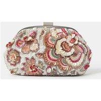 Accessorize Floral Sequin Clutch Bag