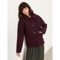 Fatface Women'S Faye Boucle Short Textured Jacket - Plum
