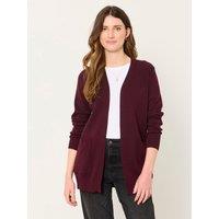 Fatface Women'S Selene Longline Open Front Cardigan - Red