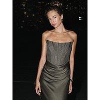 Forever New Ivy Lace Corset Drape Maxi Dress - Green