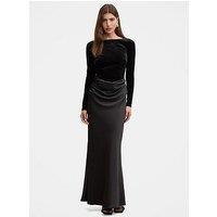 Forever New Briella Boat Neck Drape Maxi Dress - Black
