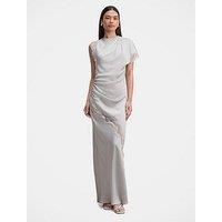 Forever New Kody Satin Lace Asymmetric Dress - White