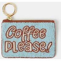 Accessorize Beaded Coin Purse Keyring - Blue