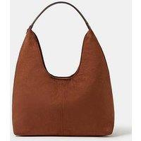 Accessorize Suedette Slouch Shoulder Bag - Brown