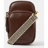 Accessorize Webbing Strap Phone Bag Black - Brown