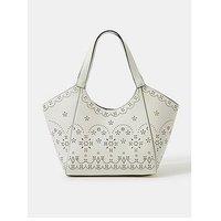 Accessorize Cutwork Tote Bag - White