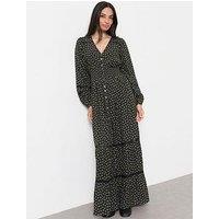 Fatface Women'S Eden Autumn Print Tiered Maxi Dress - Navy