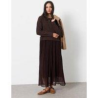 Fatface Women'S Sally 2-In-1 Knit Bodice Midaxi Dress - Chocolate Brown