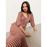 Fatface Women'S Phoebe Check Maxi Dress - Pink