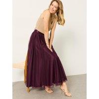 Fatface Womens Violet Maxi Mesh Overlay Skirt - Wine
