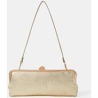 Accessorize Gold Clip Frame Clutch Bag - Gold