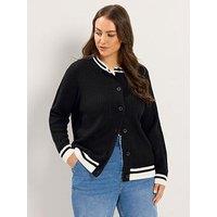 Yours Curve Long Sleeve Knitted Cardigan - Black