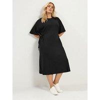 Yours Curve Tie Side Throw On Dress - Black