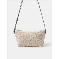 Accessorize Crochet Beach Crossbody Bag - Cream