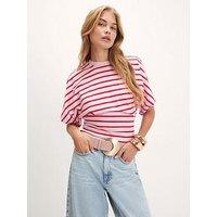 River Island Women'S Stripe Cotton Kimono T-Shirt - Pink