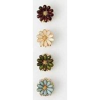 Accessorize Mini Beaded 4 Pack Flower Claw Clip Set