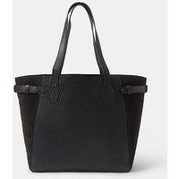 Accessorize Suede Contrast Shopper Bag - Black