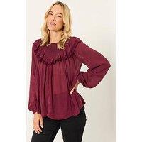 Fatface Women'S Ginny Long Sleeve Blouse - Purple