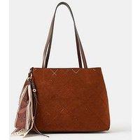 Monsoon Suedette Scarf Tote Bag - Brown