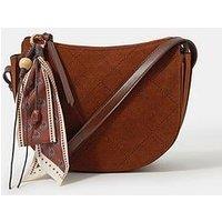 Accessorize Suedette Scarf Cross Body - Brown