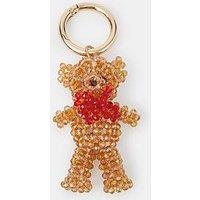 Accessorize Beaded Teddy Bear Bag Charm - Brown