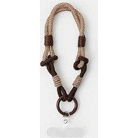 Accessorize Diamante Cord Wrist Strap - Brown