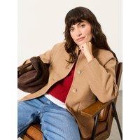 Fatface Womens Orla Wool-Blend Stand Collar Jacket - Tan