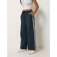 Pixiegirl Petite Side Stripe Wide Leg Jogger - Blue