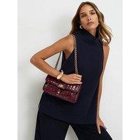 River Island Short High Neck Pinstripe Top - Blue