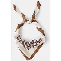 Accessorize Reversible Tile Print Square Satin Scarf - Brown