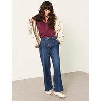 Fatface Women'S Hove Wide Leg Denim Jeans - Dark Blue