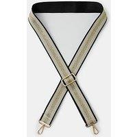Accessorize Adjustable Metallic Chevron Webbing Bag Strap - Cream