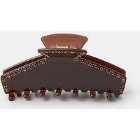 Accessorize Sparkle Edge Claw Hair Clip - Brown
