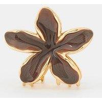 Accessorize Enamel Flower Claw Hair Clip - Brown