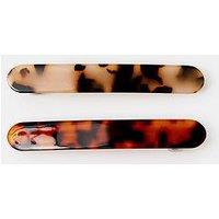 Accessorize Tortoiseshell Effect Barrette Hair Clip Set 2 Pack