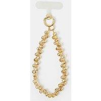 Accessorize Beaded Phone Wrist Strap - Gold