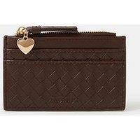 Accessorize Woven Card Holder - Brown