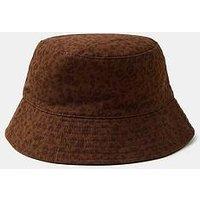 Accessorize Leopard Print Bucket Hat - Brown