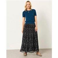 Fatface Women'S Paignton Dot Floral Print Maxi Skirt - Black