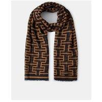 Accessorize Iona Geometric Print Lightweight Scarf - Brown