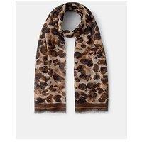 Accessorize Leopard Print Lightweight Scarf - Brown