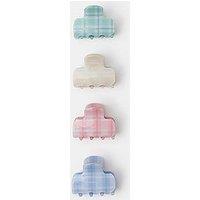 Accessorize 4 Pack Small Check Claw Clips