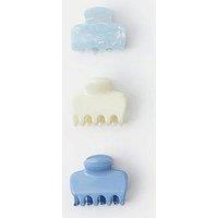 Accessorize 3 Pack Prep Glossy Claw Clips - Blue